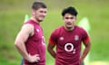 England's Owen Farrell and Marcus Smith in training