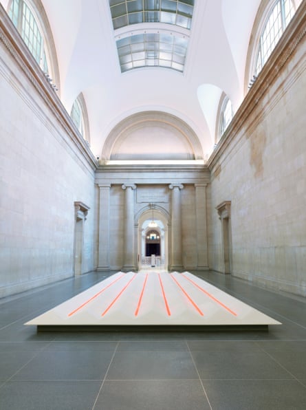 Neon Rice Field, 1993 by Vong Phaophanit in the ‘terrific’ Duveen Galleries at Tate Britain.