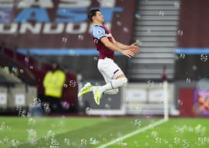 West Ham United’s Aaron Cresswell takes to the pitch.