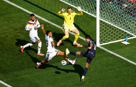 Paraguay's Junior Alonso shoots at goal.