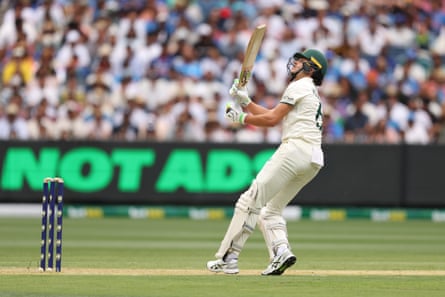 Konstas of Australia plays a shot on day one of the Boxing Day Test last year