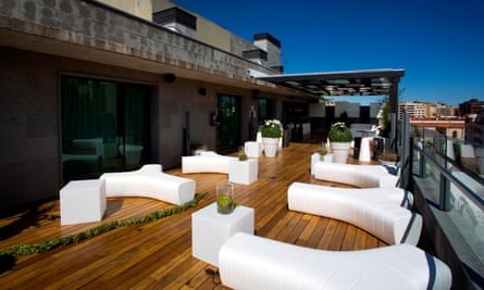 The roof terrace at Silken Hotel