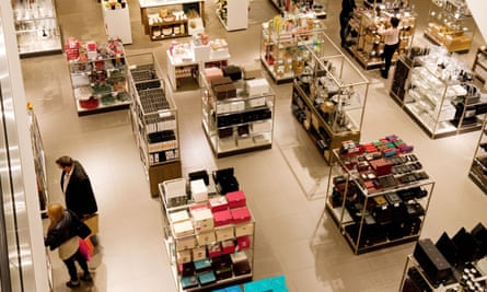 View of the shop floor at a John Lewis department store in Westfield shopping centre, London.