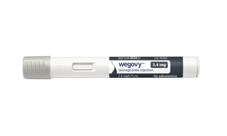 An injection pen for Novo Nordisk’s semaglutide formula, marketed under the trade name Wegovy