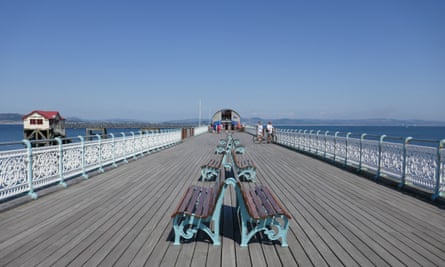 Pier in Mumbles, Wales, on a sunny day. UK.