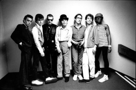 Ian Dury & the Blockheads, with Dury centre and Jankel third from right.
