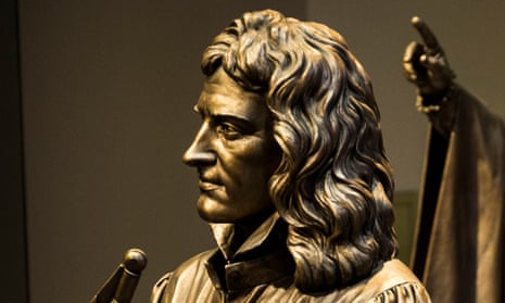 A statue of Sir Isaac Newton at a US museum