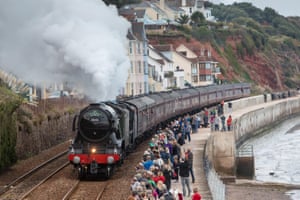 Dawlish, DevonThe iconic steam train Flying Scotsman passes through Dawlish in Devon on its way to Penzance in Cornwall. The Flying Scotsman last visited Devon 15 years ago