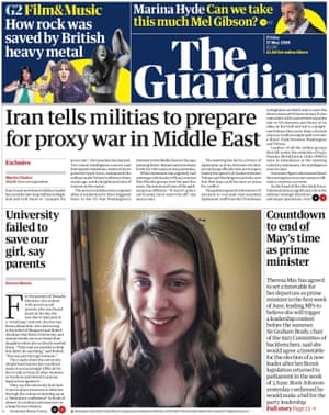 Guardian front page, Friday 17 May 2019