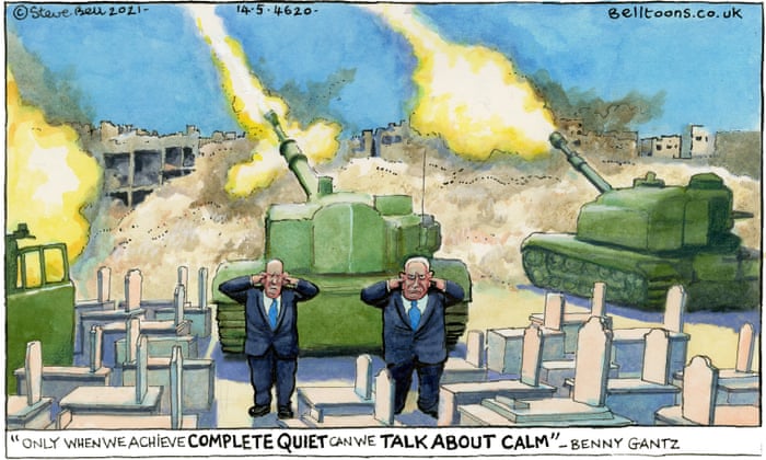 Steve Bell on escalating Israel-Gaza conflict – cartoon | The Truth is ...