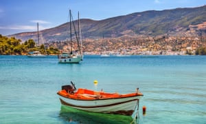 Fishing boat in the waters of Poros, Greece