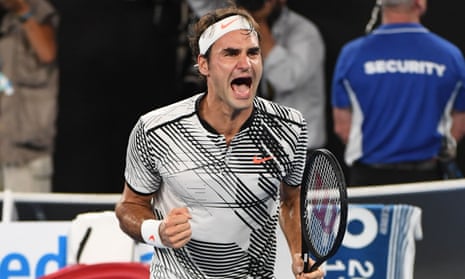 Switzerland’s Roger Federer celebrates his victory against Spain’s Rafael Nadal during the men’s singles final on day 14 of the Australian Open tennis tournament in Melbourne on January 29, 2017. / AFP PHOTO / WILLIAM WEST / IMAGE RESTRICTED TO EDITORIAL USE - STRICTLY NO COMMERCIAL USEWILLIAM WEST/AFP/Getty Images