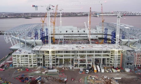 New Everton stadium months behind schedule, Guardian analysis suggests