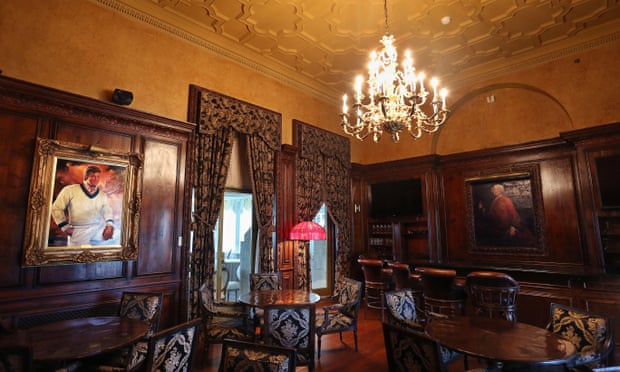 A bar area and room inside the Mar-a-Lago estate.