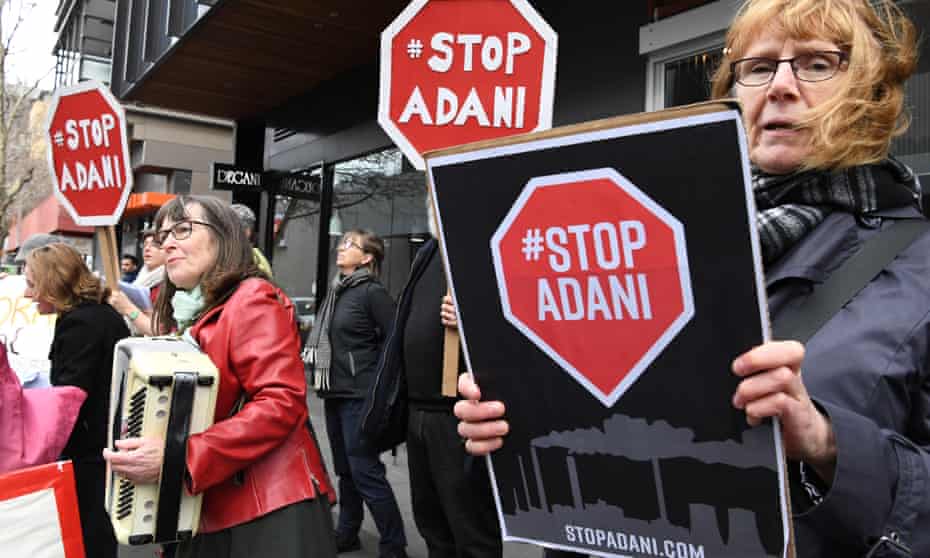 Adani protesters in Melbourne last year.