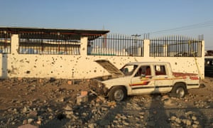 Buildings hit by Houthi rockets in Najran, Saudi Arabia, August 2016