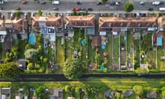 An aerial view of homes and in Enfield, north London