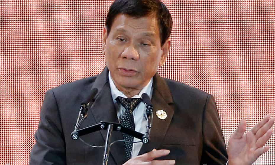 President Duterte speaks during the second day of the Apec summit in Danang, Vietnam