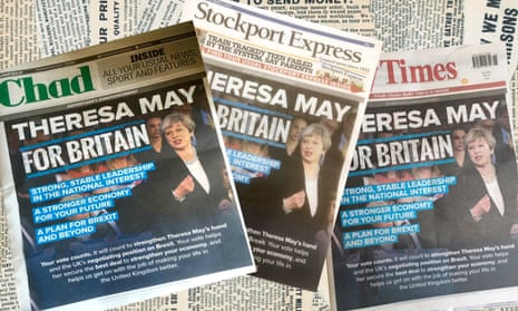 Three of the newspapers running the Tory party ad.