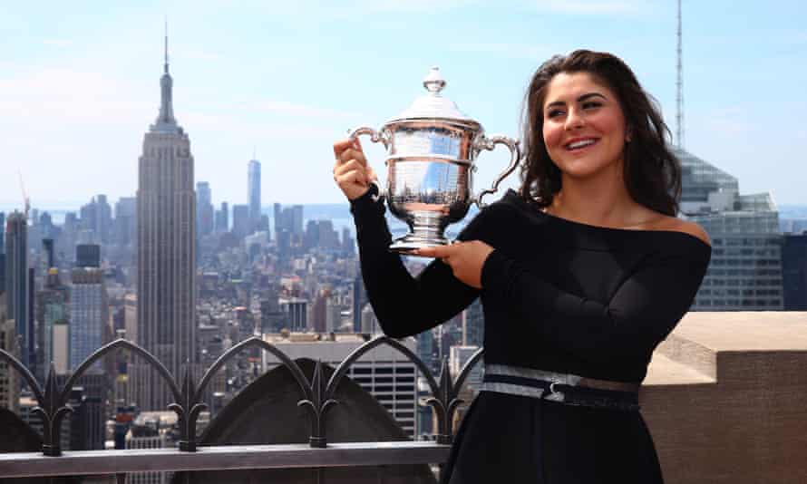 Bianca Andreescu with the US Open trophy she won as a 19-year-old in 2019.