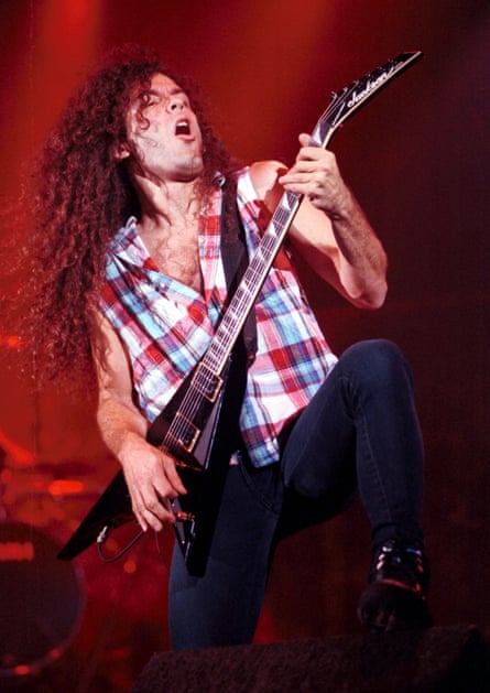 Performing with Megadeth in 1992.