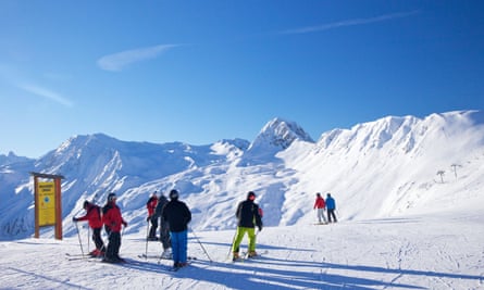 Skiers at La Plagne.