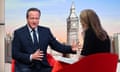 David Cameron speaks to the BBC's Laura Kuenssberg