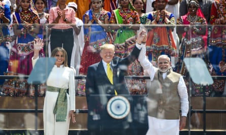 The Trumps and Modi on stage
