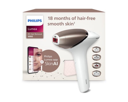 Philips Lumea 9900 Series, IPL Hair Removal Device, Laser Hair Removal Alternative, SenseIQ and SkinAI Technology, 4 Attachments for Body, Face, Bikini and Underarms, Corded & Cordless Use, BRI951/01