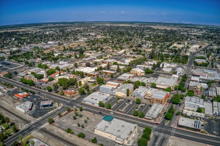 aerial view of a town
