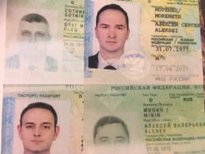 The passports of the four men apprehended by Dutch authorities.