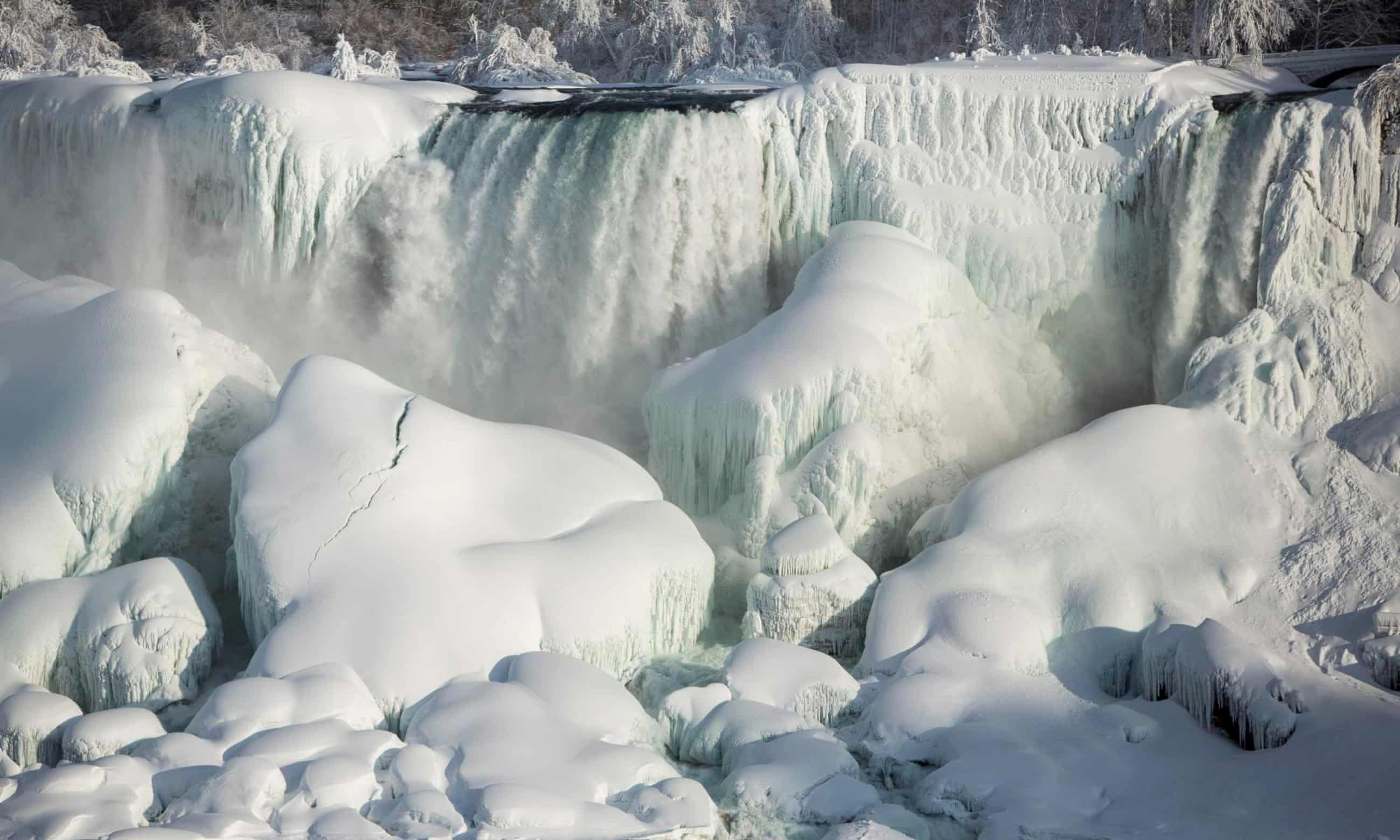Niagara Falls freezes over as polar vortex drops temperatures – pictures