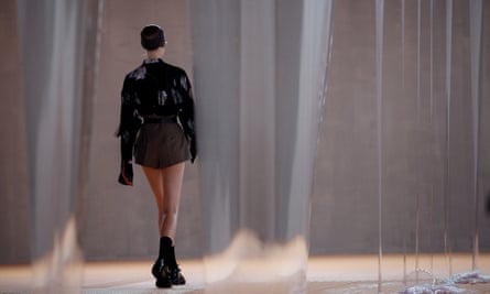 A model presents a creation from the Prada spring/summer 2024 collection