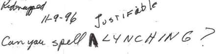 The note from Balentine's 1999 defense lawyers.