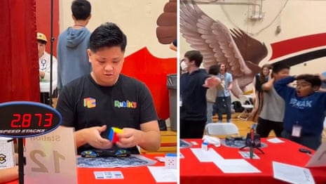 Max Park breaks 3x3x3 Rubik's Cube world record in just 3.13 seconds – video