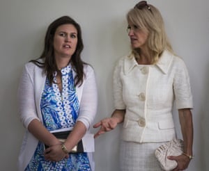 Sanders with Kellyanne Conway in 2017