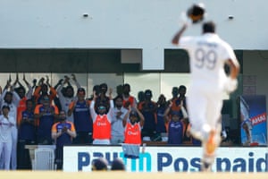 Ravichandran Ashwin of India celebrates after scoring a hundred.