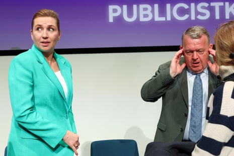 Mette Frederiksen, Denmark's prime minister and Social Democrats party leader, and Lars Løkke Rasmussen, Denmark's foreign minister and Moderates party leader, attend the party leaders' debate after parliamentary elections, in Copenhagen, Denmark.