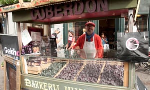 Truly scrumptious: a cuberdon sweet seller.