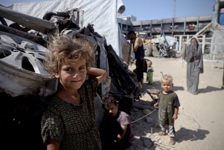 Children in Gaza in a camp