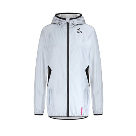 Higher State Allover Reflect Women’s Hooded Run Jacket.