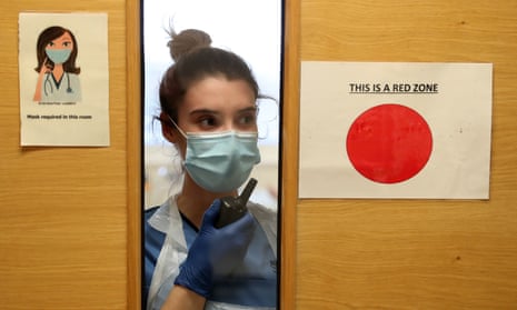 A nurse in a Covid ward at Forth Valley hospital in Larbert, Stirlingshire.
