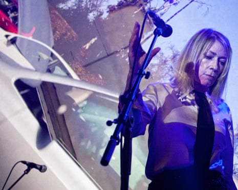 Reliving past glories is not her style … Kim Gordon performing at Koko, London.