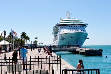 A Royal Caribbean cruise ship is docked at the Port of Key in Key West in 2016.