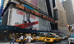 A sign saying ‘Lehman Brothers files for Bankruptcy Protection’
