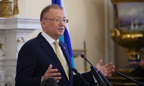 Alexander Yakovenko, the Russian ambassador tothe UK, speaking at his press conference this afternoon.