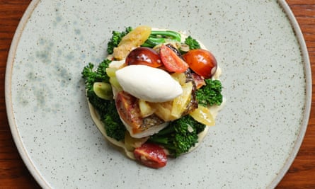 Pure White: Hake with purple broccoli, Virginia sauce and horseradish cream.