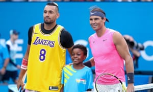 Nick Kyrgios poses with Rafael Nadal prior to his men’s singles fourth round match Australian Open Tennis Tournament, Melbourne, Australia - 27 Jan 2020