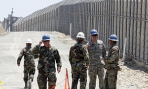 Members of the California National Guard at the U.S.-Mexico border in 2006. Donald Trump said on Tuesday he wants to use the military to secure the border until his promised border wall is built. 