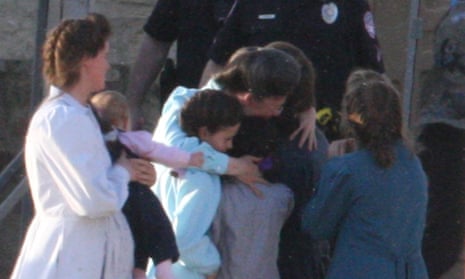 Women and children of the Fundamentalist Church of Jesus Christ of Latter Day Saints who were removed from a compound in El Dorado, Texas embrace in a 2008 photo.